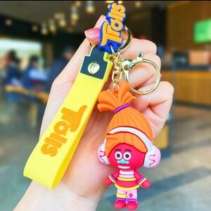 Trolls Character Silicone Keychain -YELLOW